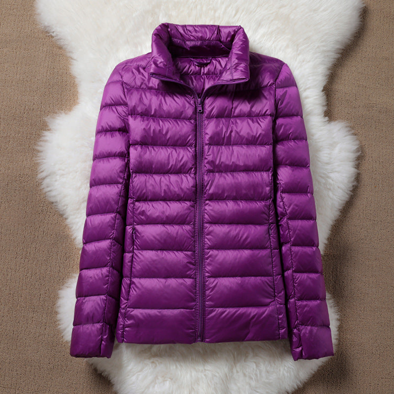 Ulla purple puffer jacket, view 2