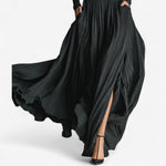 Alessia black high waisted maxi dress, view 3