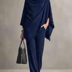 Seraphine draped top and wide-leg trouser set in Marine Blue, view 5
