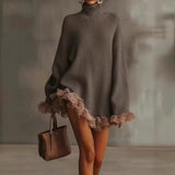 Niena pleated knit midi dress, front view