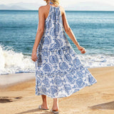 Tahlia coastal breeze halter midi dress, view 3