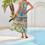 Tahlia coastal breeze halter midi dress, view 2