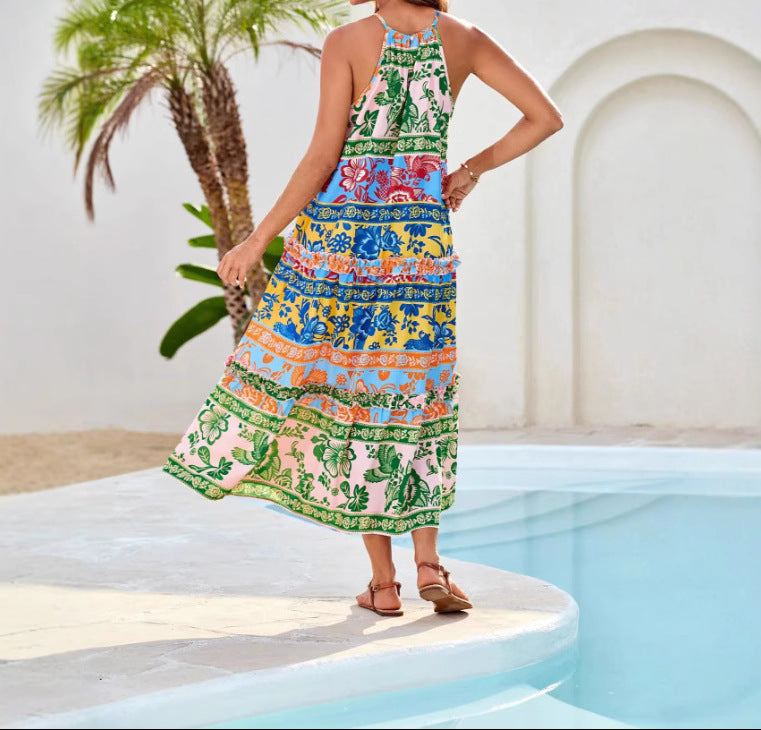 Tahlia coastal breeze halter midi dress, view 2