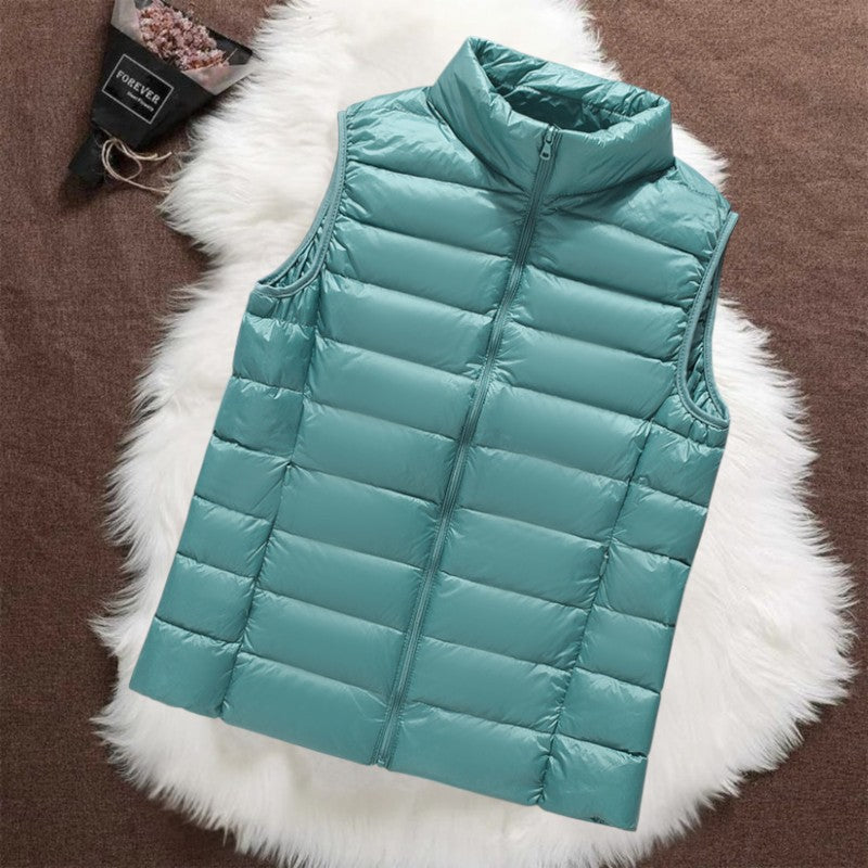 Isa mint green padded gilet, front view