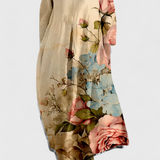 Isalinde V-neck dress in Beige, view 7