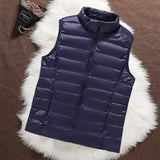 Isa navy blue padded gilet, front view