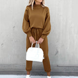 Kahlia relaxed two-piece lounge set in Brown, view 6