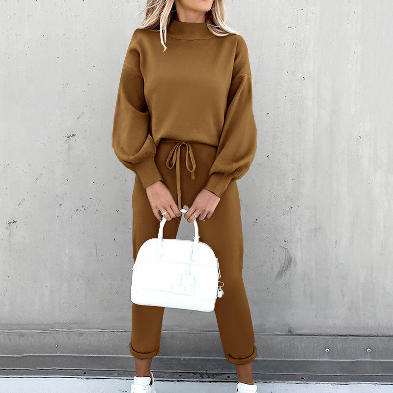 Kahlia relaxed two-piece lounge set in Brown, view 6