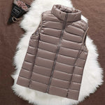 Isa champagne padded gilet, front view