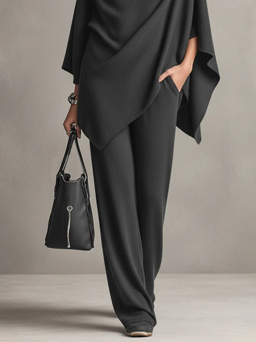 Seraphine draped top and wide-leg trouser set, view 9