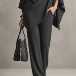 Seraphine draped top and wide-leg trouser set, view 9