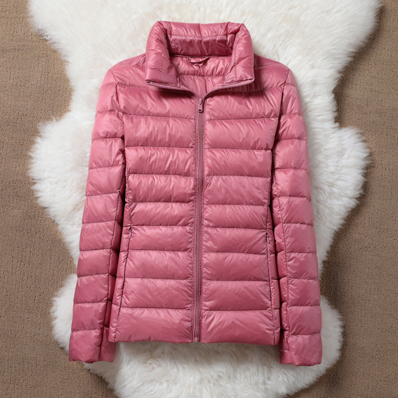 Ulla salmon puffer jacket, view 2