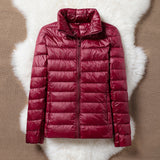 Ulla dark red puffer jacket, view 2