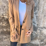 Annabel | Long Suede-Look Coat
