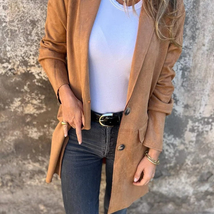 Annabel | Long Suede-Look Coat