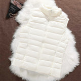 Isa white padded gilet, front view