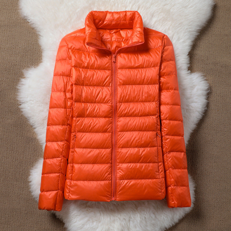Ulla orange puffer jacket, view 2