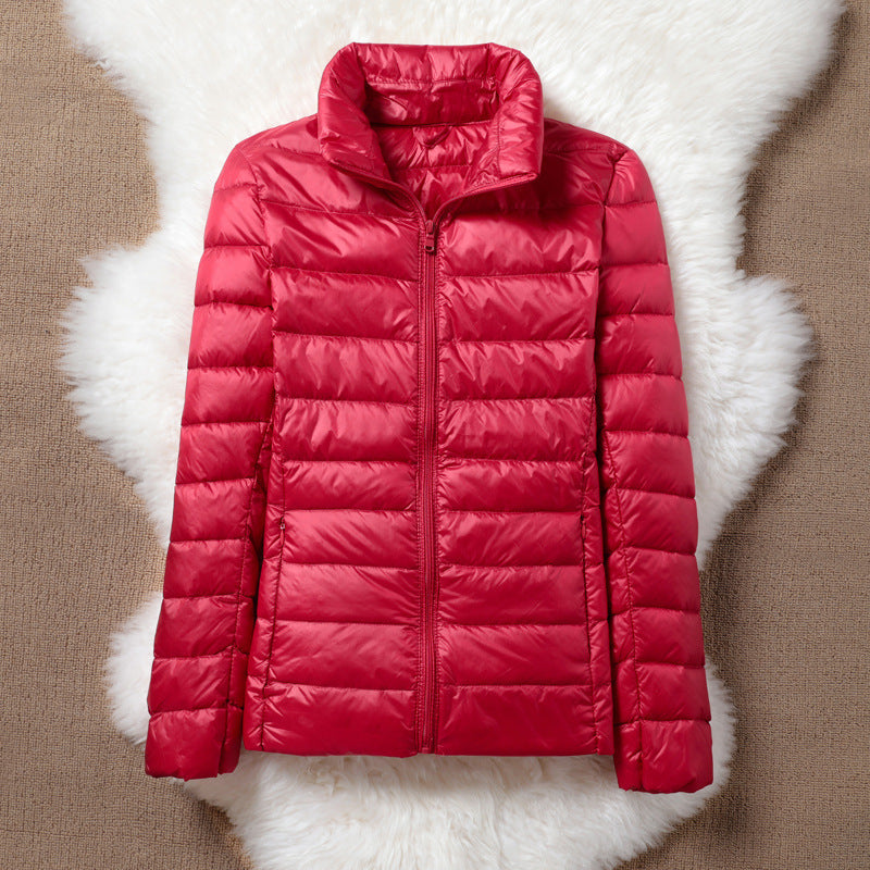 Ulla red puffer jacket, view 2