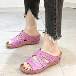 Emma Soft Step Slide Sandals in Purple, view 13