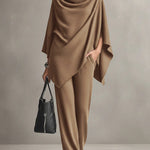Seraphine draped top and wide-leg trouser set in Khaki, view 4