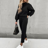 Kahlia relaxed two-piece lounge set in Black, view 5