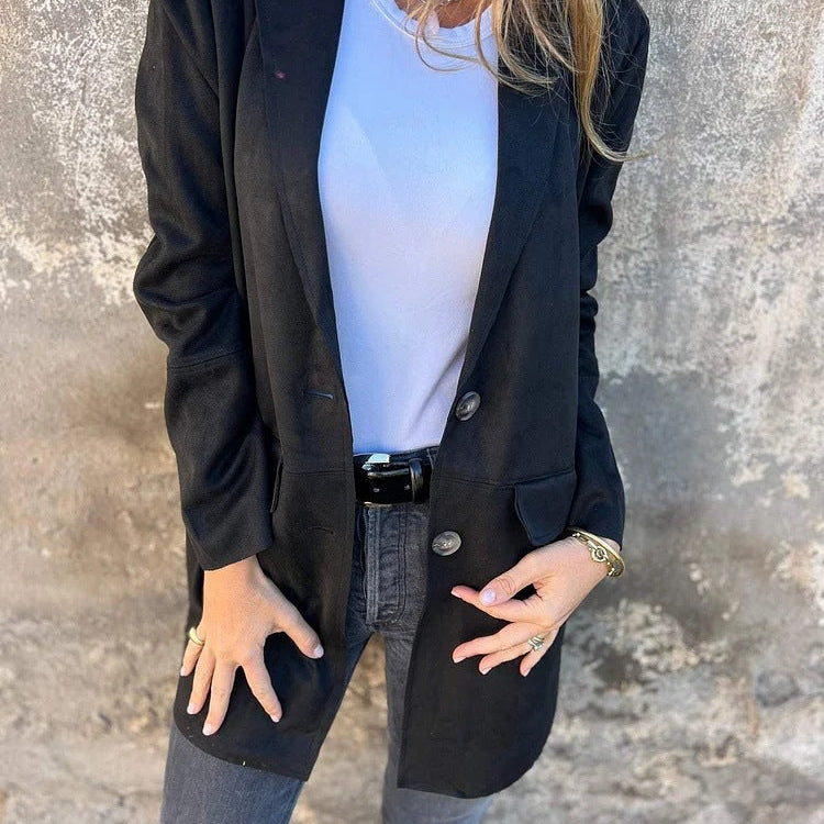 Annabel | Long Suede-Look Coat