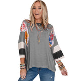 Bailey patchwork batwing top in Black, view 7