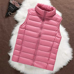 Isa salmon padded gilet, front view