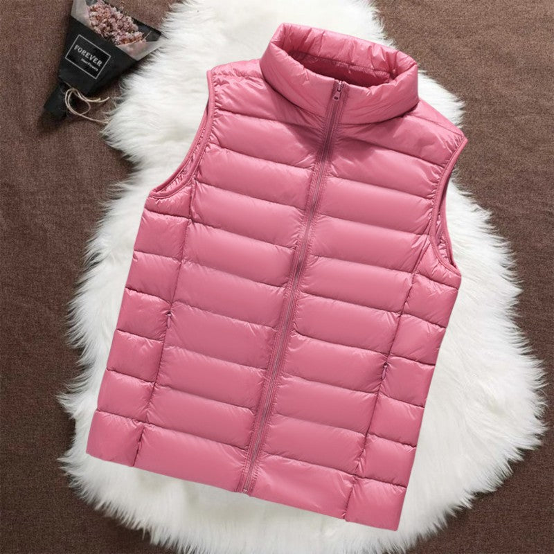 Isa salmon padded gilet, front view
