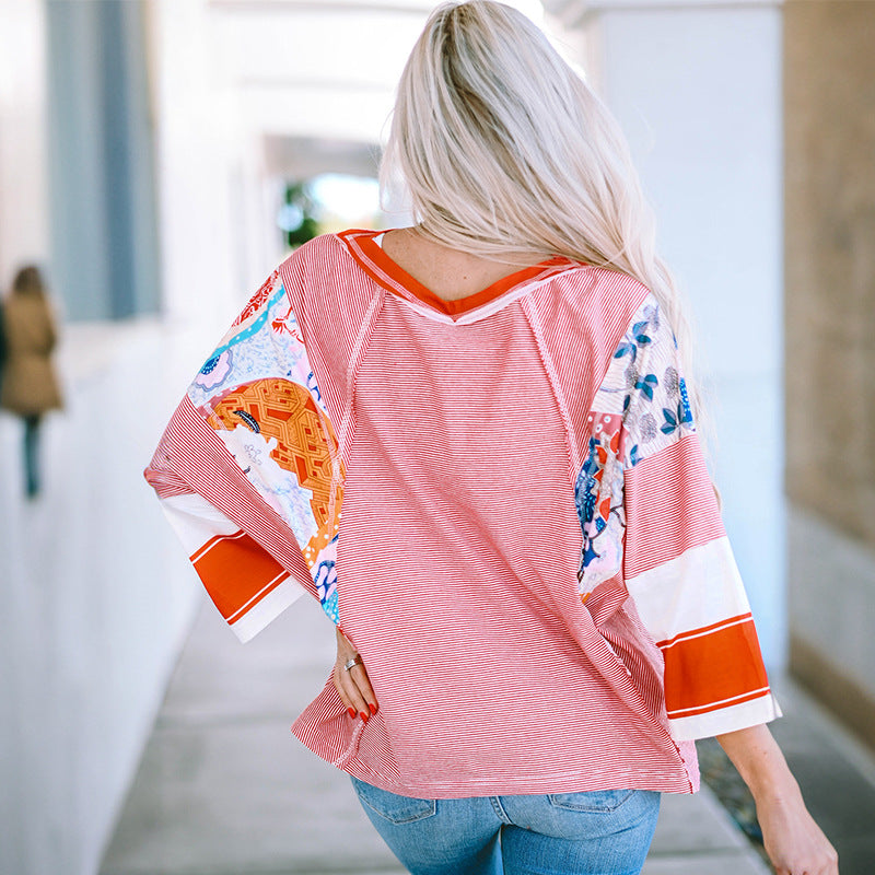 Bailey patchwork batwing top, view 3