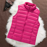 Isa pink padded gilet, front view