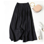 Audrey cropped wide-leg linen blend trousers in Classic Black, view 15