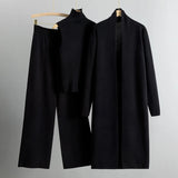Linda three-piece cardigan, top and trouser set in Black, view 4