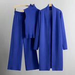 Linda three-piece cardigan, top and trouser set in Blue, view 10