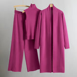 Linda three-piece cardigan, top and trouser set in Pink, view 8