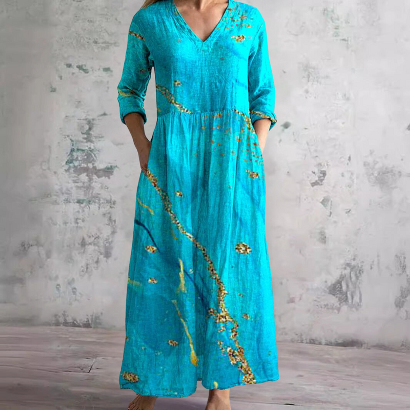 Willow breezy maxi dress in Blue, front view