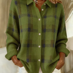 Esmeralda check flannel blouse in Army Green, view 13