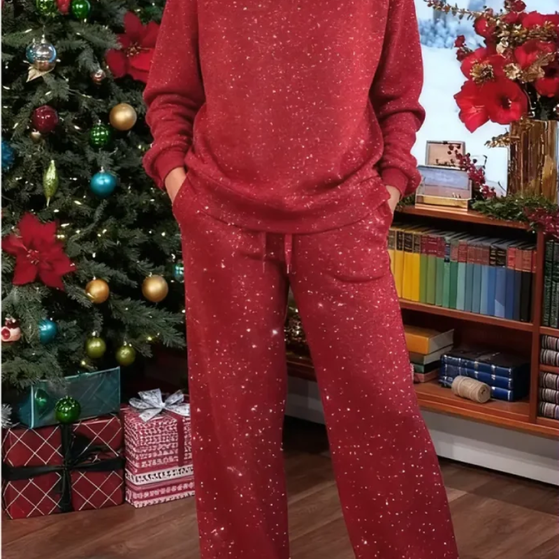 Lilliana cosy lounge set in Red, front view