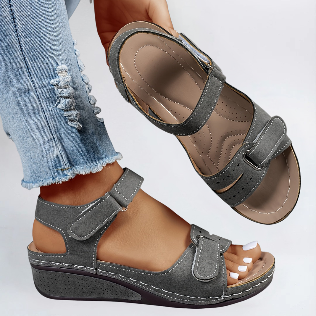 Margot flex sole comfort sandals in Grey, view 2