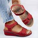 Margot flex sole comfort sandals in Red, view 7