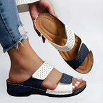 Lynn sporty comfort sandals in White Blue, view 4