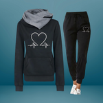 Amaya heartbeat loungewear set in Black, view 5