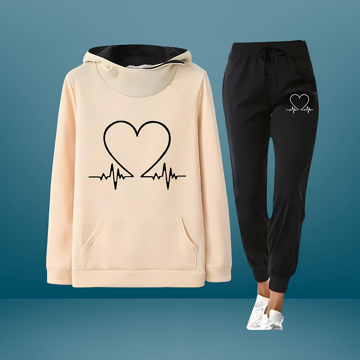 Amaya heartbeat loungewear set in Yellow, view 4
