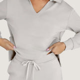 Freya polo collar lounge set in Grey, view 9