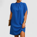 Larissa cut out shoulder dress in Blue, view 2