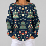Faye | Navy Christmas Tree Jumper