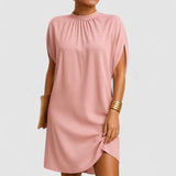 Larissa cut out shoulder dress in Pink, front view