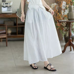 Flowy maxi skirt with pintuck detail in White, view 3