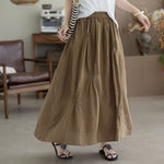Flowy maxi skirt with pintuck detail in Brown, view 2