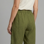 Relaxed linen button waist shorts, view 2